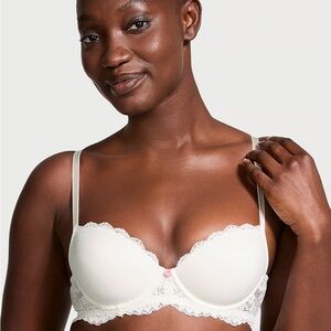 Victoria Secret White Lace Trim Bra